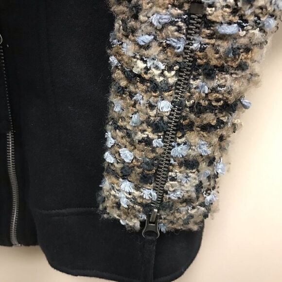 THML.  Black Jacket with knit sleeves.  Size XS - Picture 3 of 7